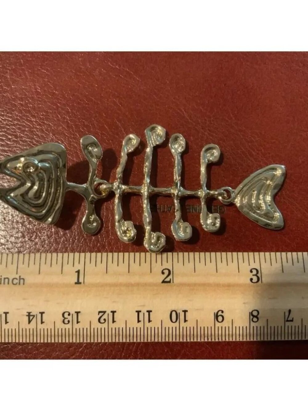 Fishbone Earrings Gothic Molten Skeleton Gold Boho Stud CZ Boho Fish VTG Coastal - Picture 6 of 7